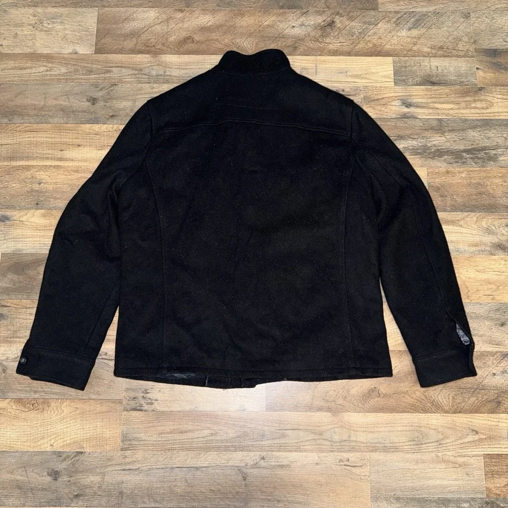 BANANA REPUBLIC MENS MEDIUM WOOL BLEND JACKET COAT BLACK FULL  ZIP